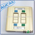 Aucas rj45 faceplate 4 port faceplate shuttered special golden finished